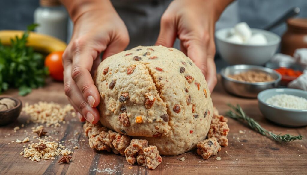 Kibbeh Dough Kneading