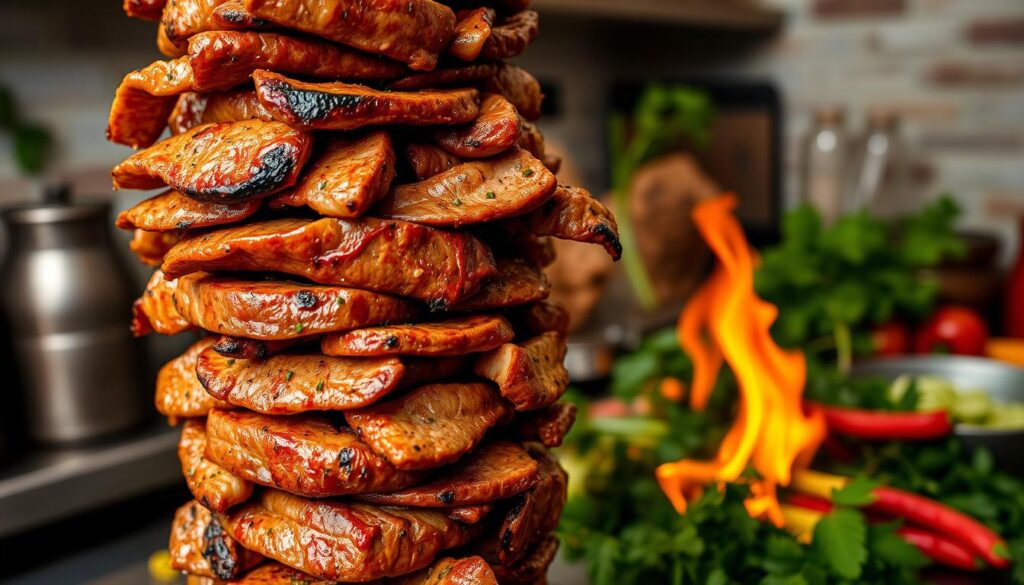 Lebanese Shawarma Meat Preparation