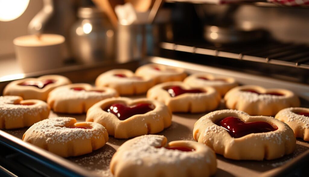 Linzer Cookies in the Oven
