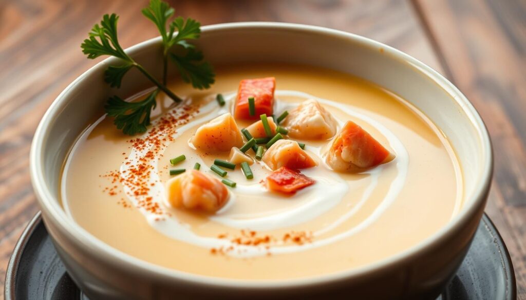 Lobster bisque garnish