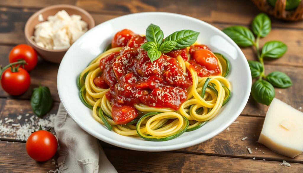 Perfectly cooked zucchini noodles