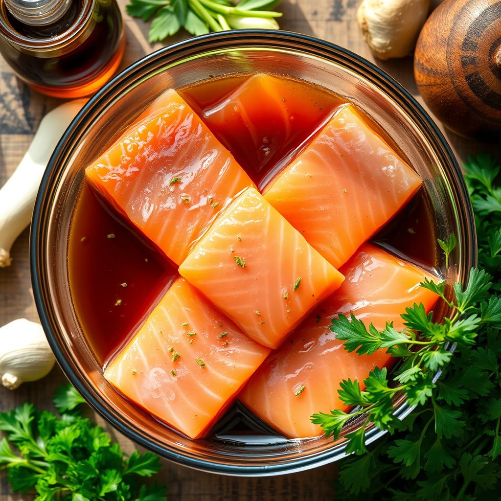 Preparing salmon for grilling
