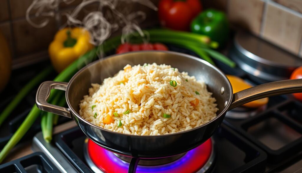 Reheating fried rice