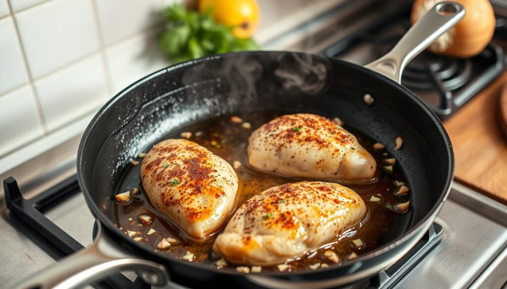 Sautéing chicken