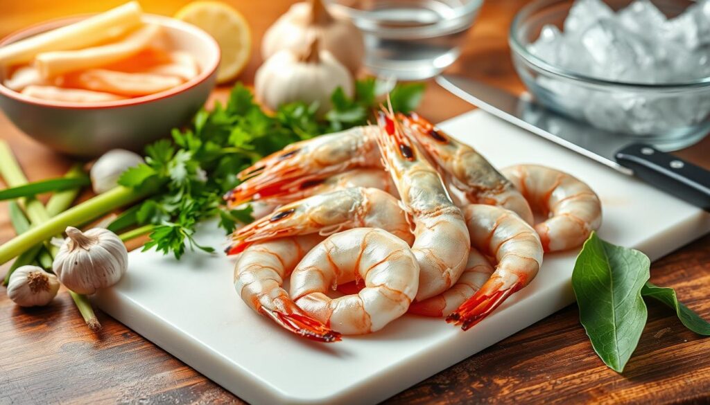Shrimp preparation for Tom Yum Goong