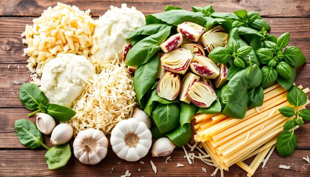 Spinach Artichoke Lasagna Ingredients