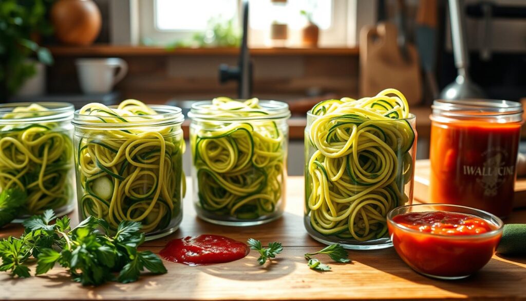 Storing zucchini noodles