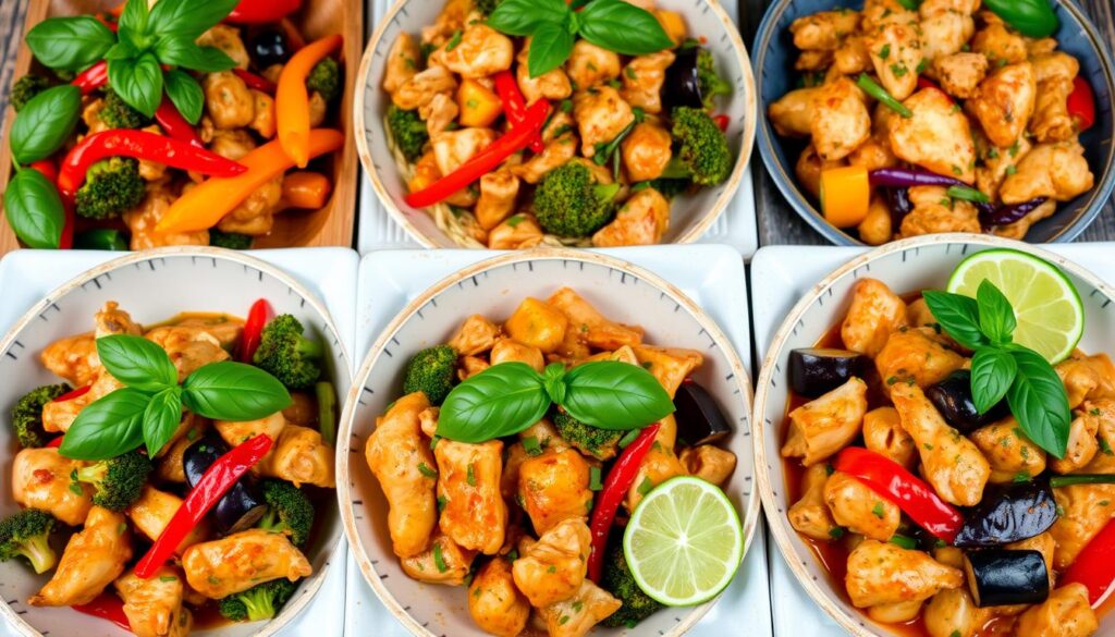 Thai basil chicken variations