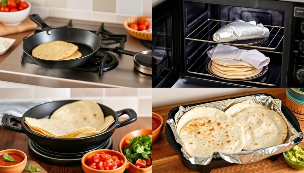 Tortilla warming methods