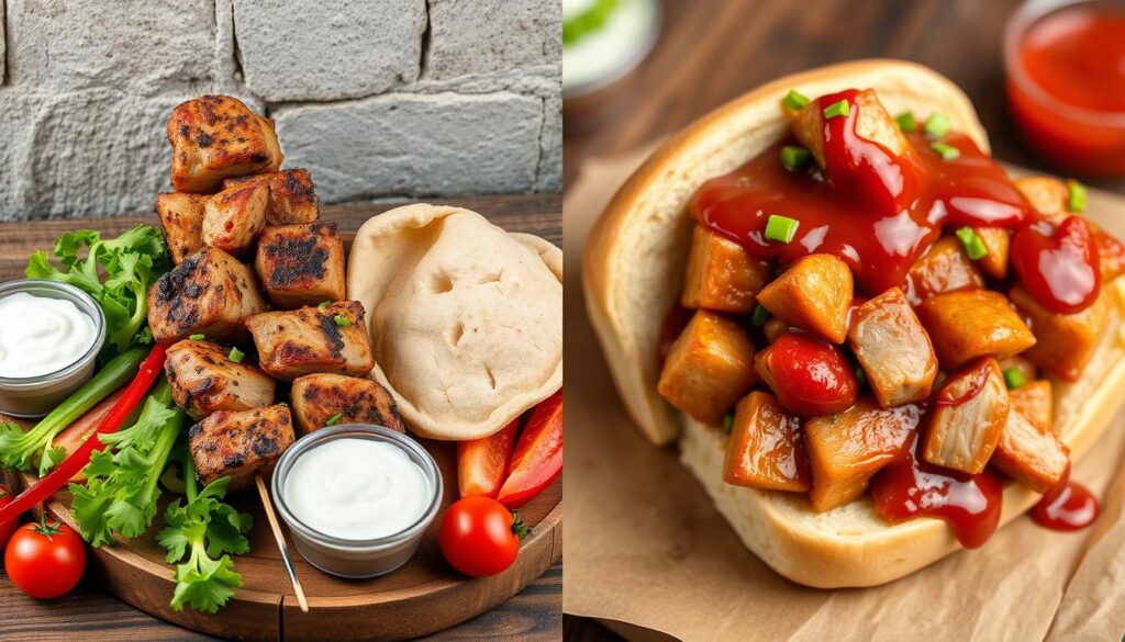 Traditional Greek souvlaki vs American-style souvlaki