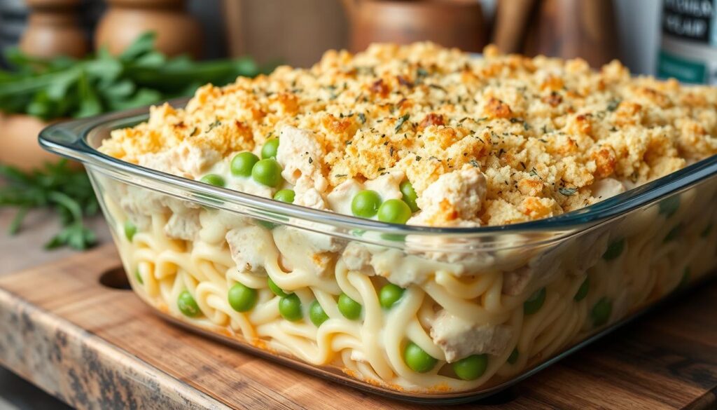 Tuna Noodle Casserole Layering Technique