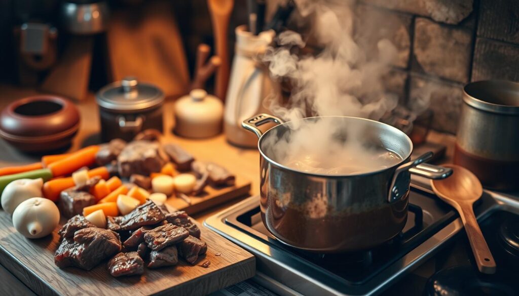 beef stew cooking process