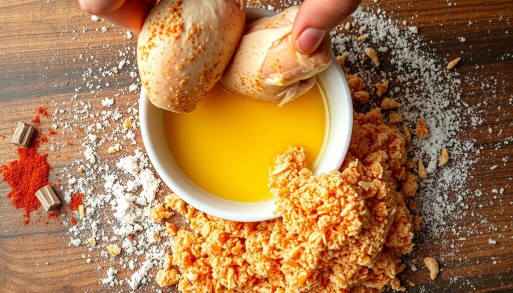 breading chicken nuggets