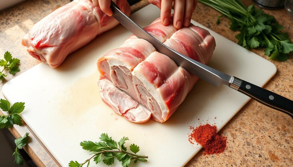 butterflying pork loin