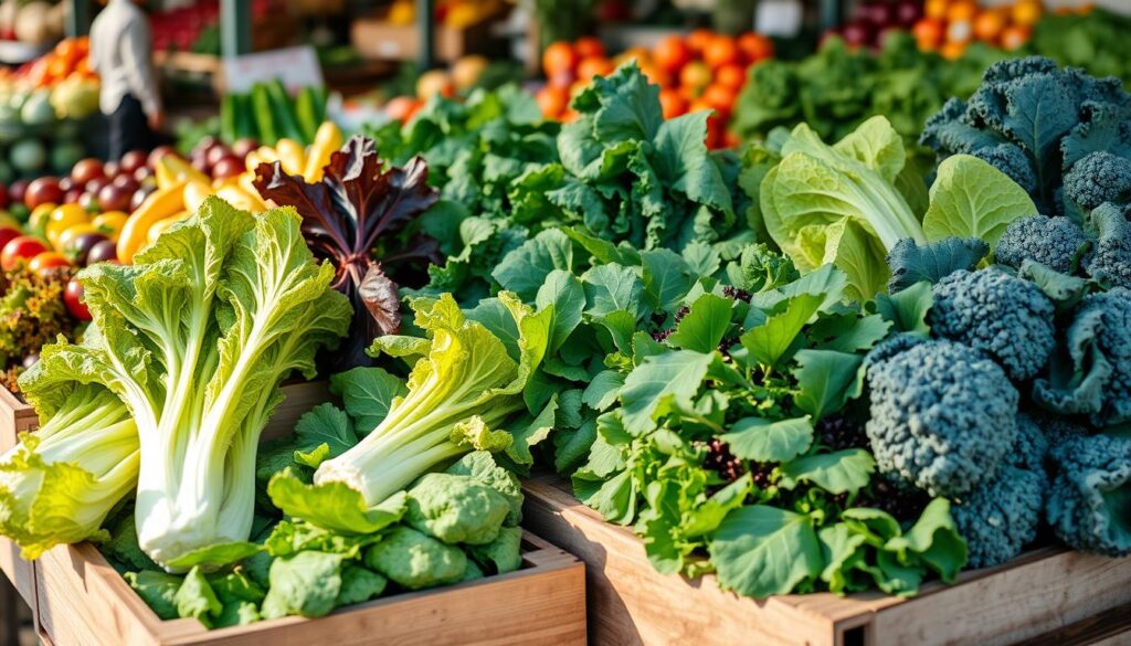 choosing salad greens