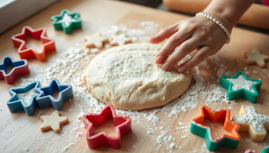 cookie dough rolling