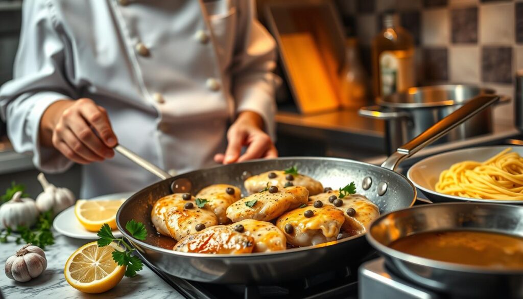 cooking chicken piccata