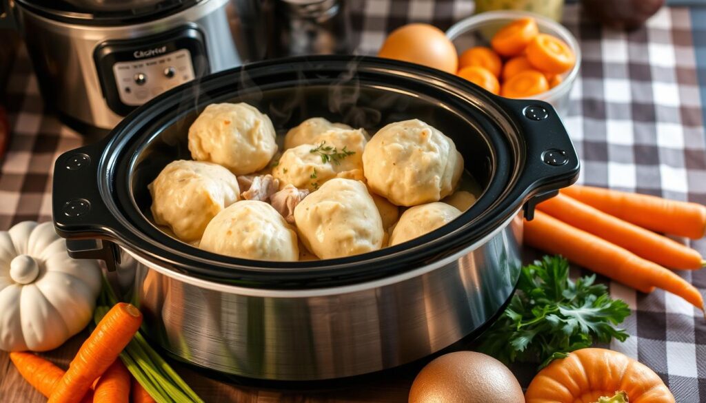 crockpot cooking chicken and dumplings recipe