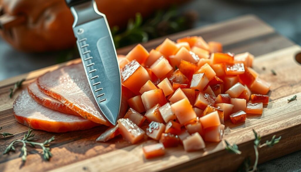 dicing ham