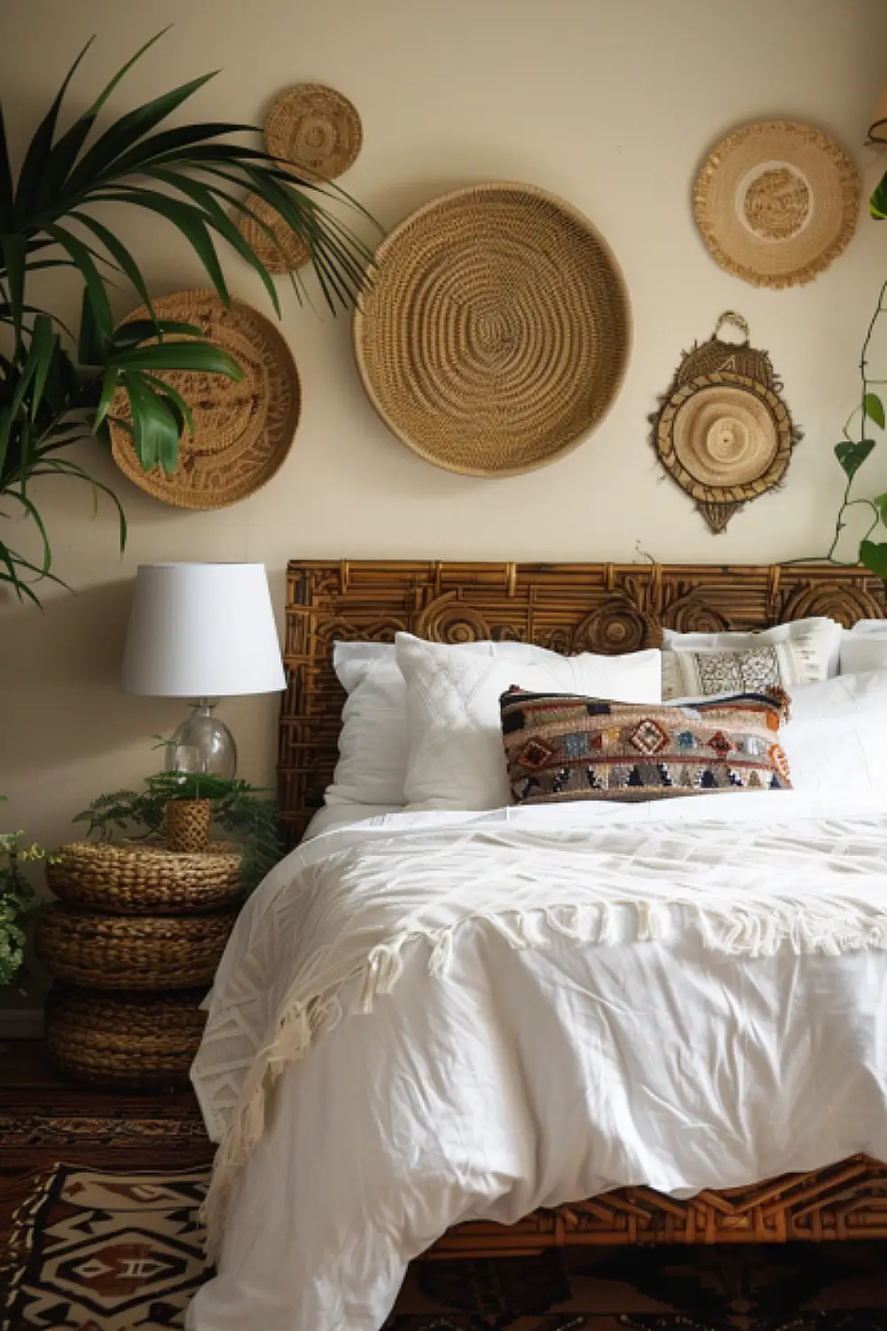 Bedroom with global inspired decor
