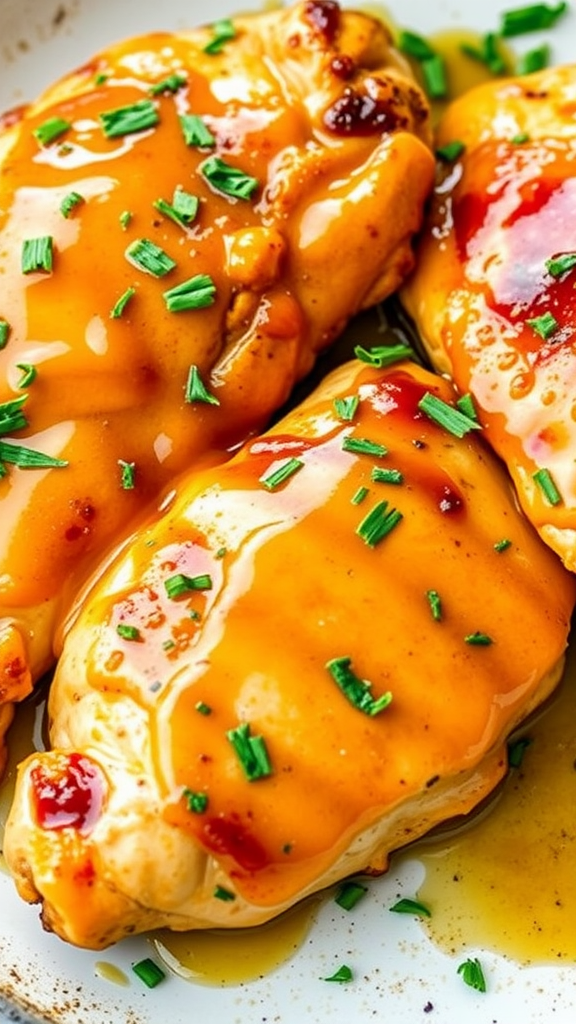 Glazed honey mustard chicken with chives