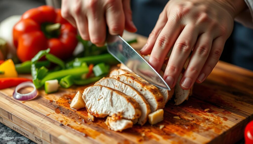 how to slice chicken for fajitas