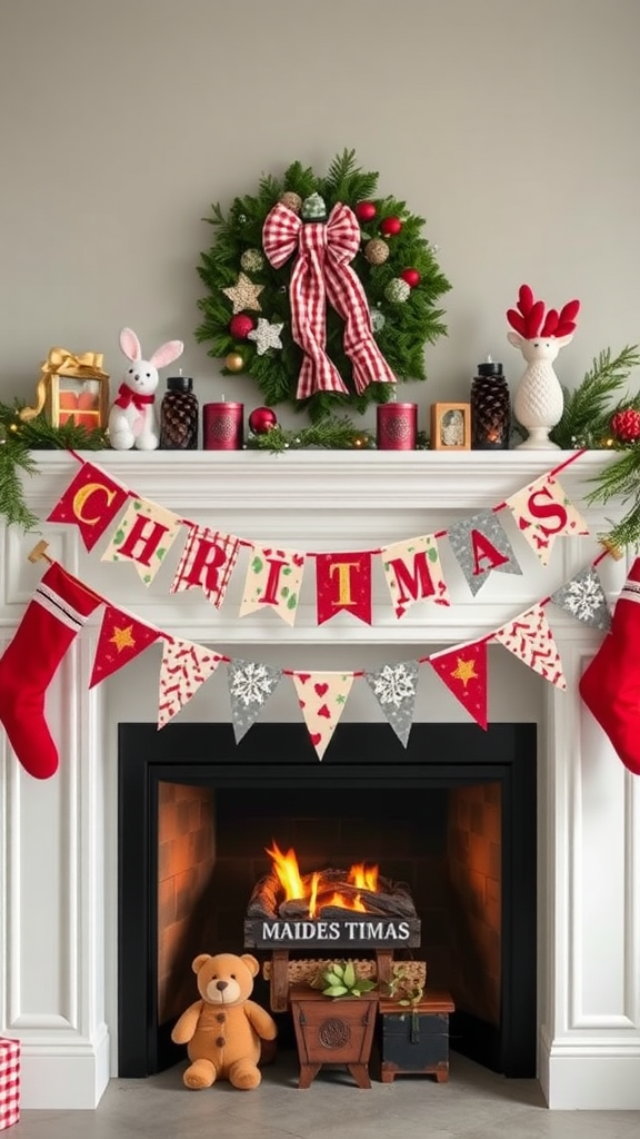 Christmas Banner with Bunting