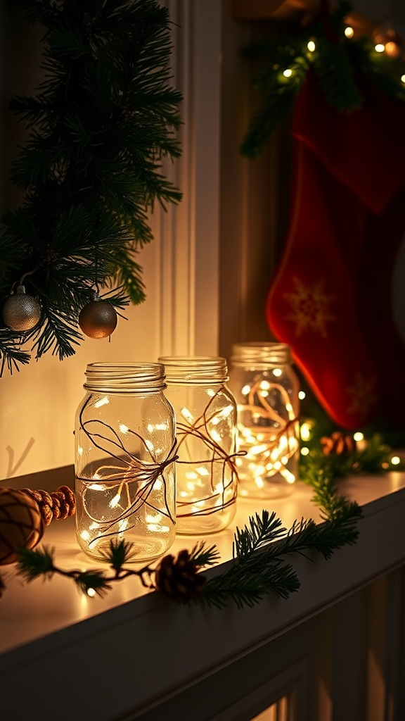 Holiday String Light Jars