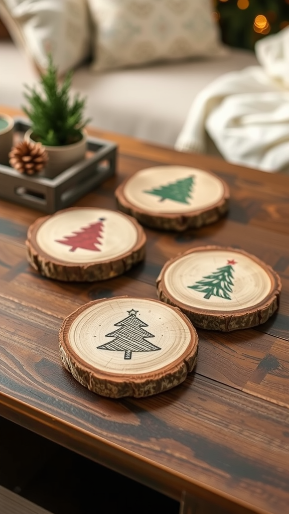Wood Slice Table Coasters