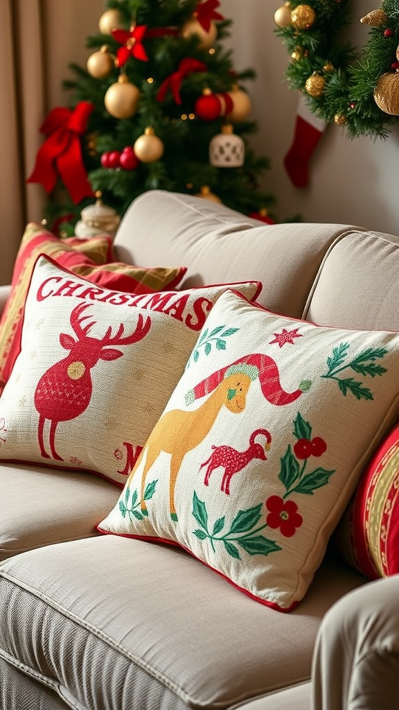 Christmas Themed Pillow Covers