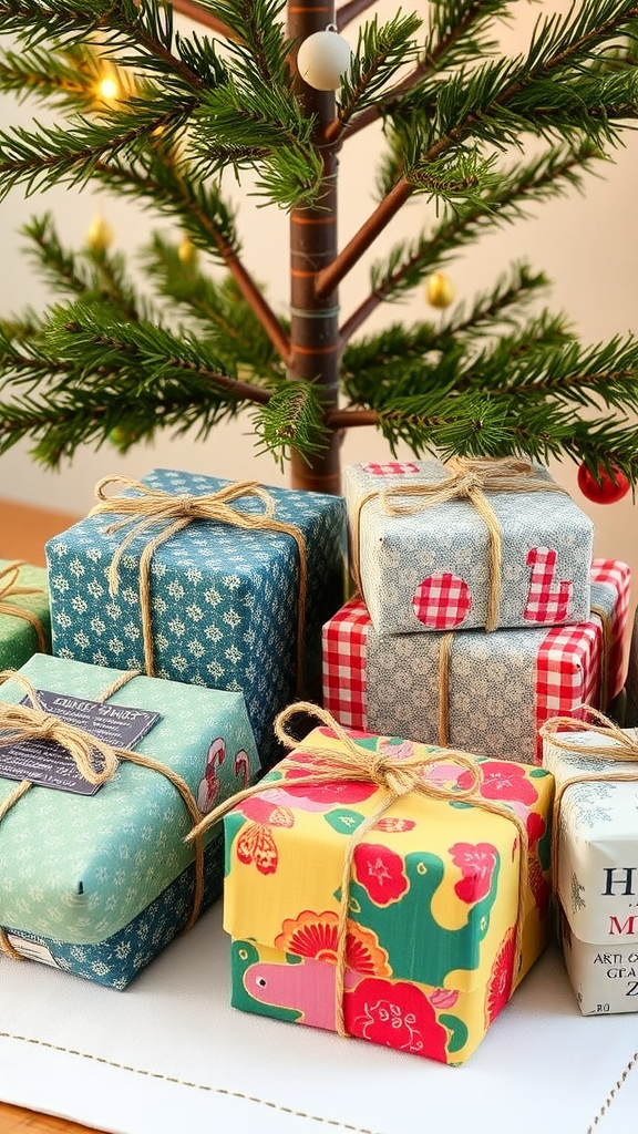 Fabric Scrap Gift Wrapping