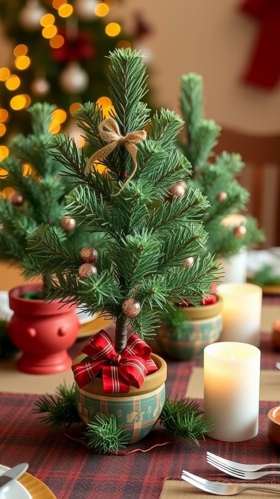 Mini Pine Tree Centerpieces