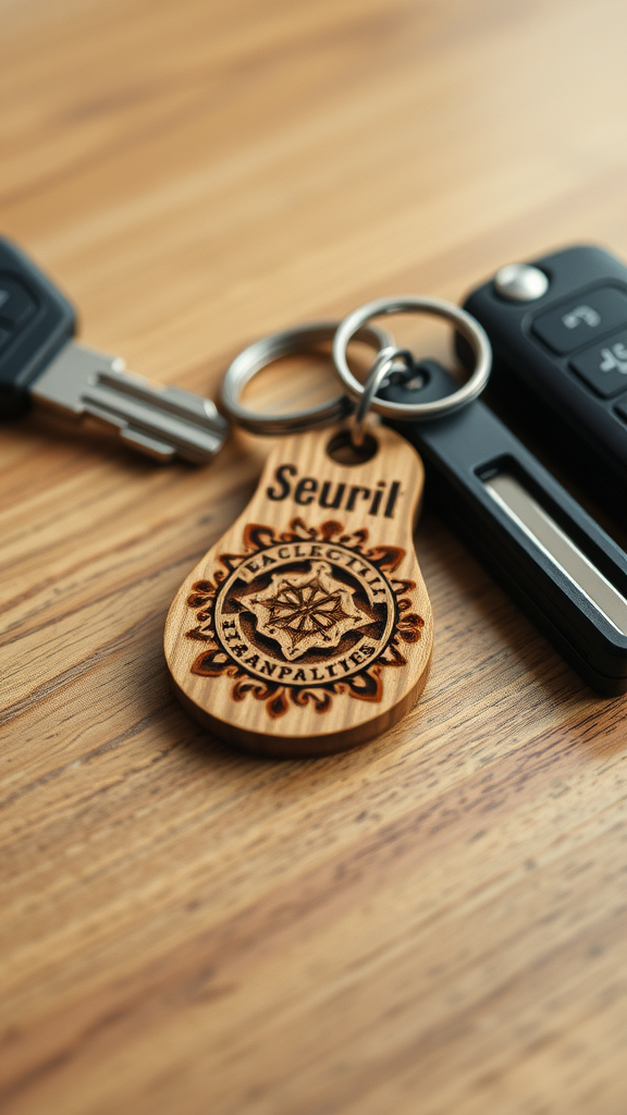 Handcrafted Wooden Keychain