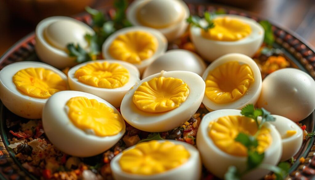 peeled eggs
