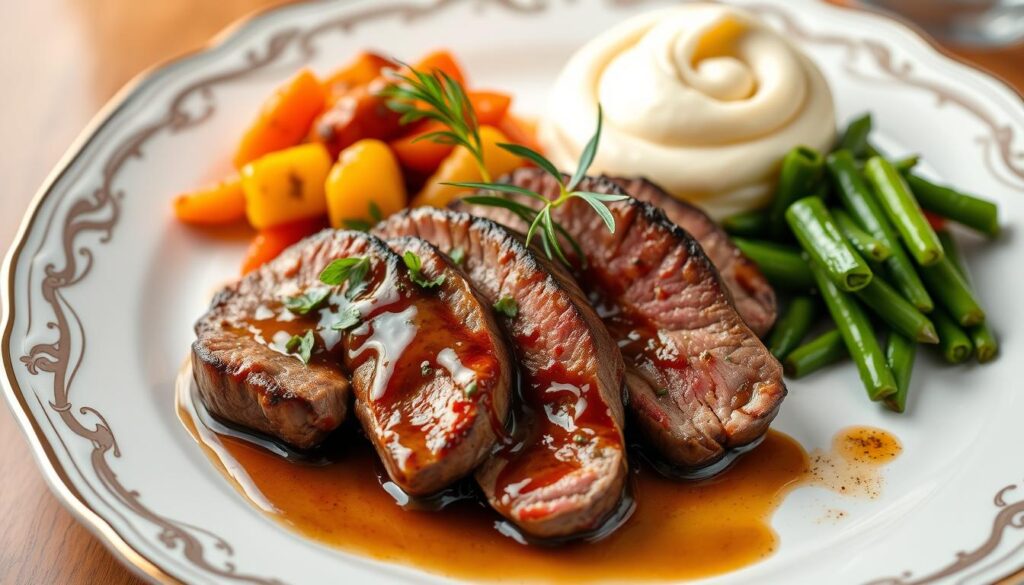 plating techniques for steak diane