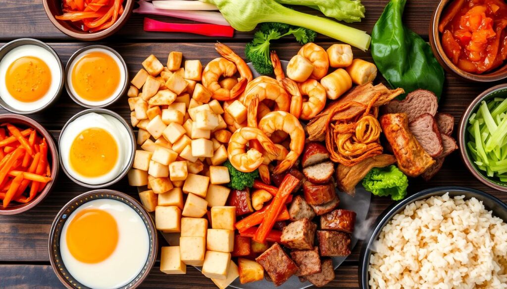 protein options for kimchi fried rice