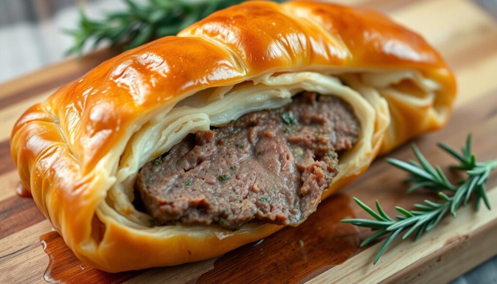 puff pastry in Beef Wellington