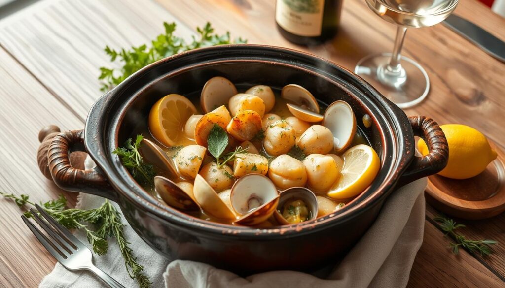 seafood meal presentation