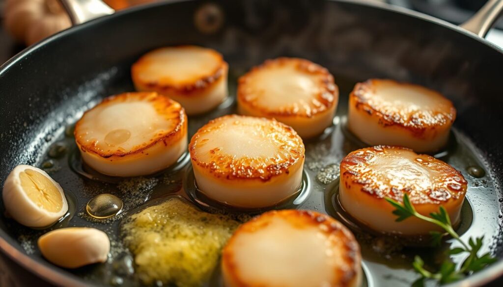 searing scallops