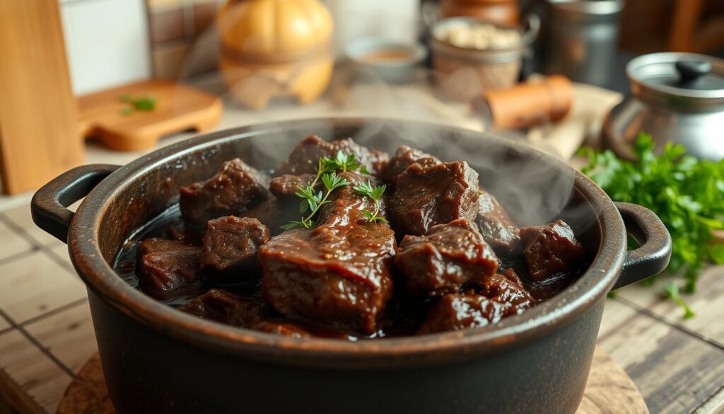 slow cooking beef