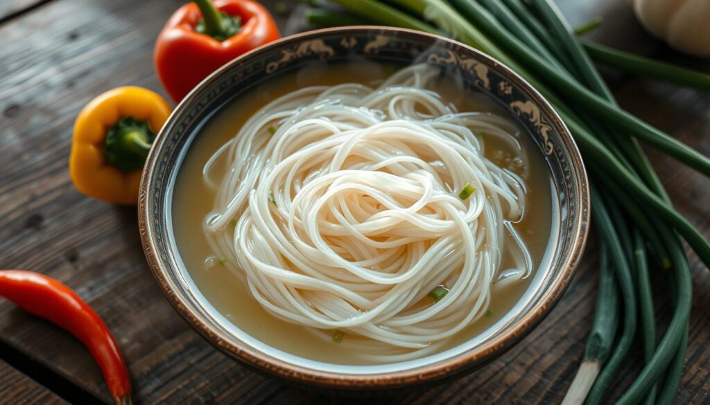 soaking rice noodles