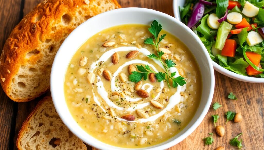 soup serving with garnishing ideas
