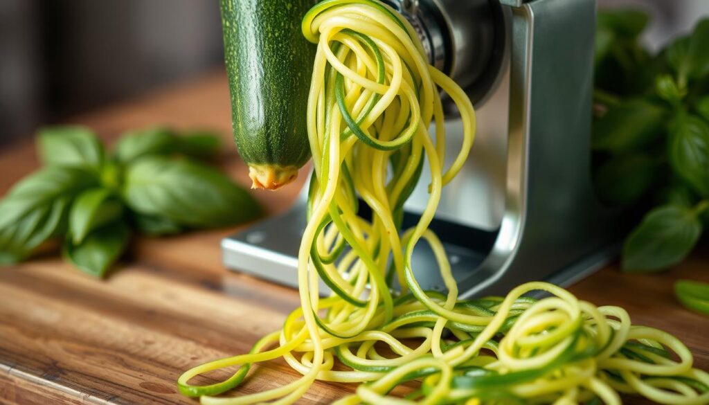 spiralizing zucchini