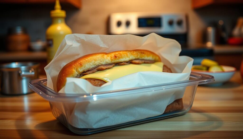 storing leftover sandwich