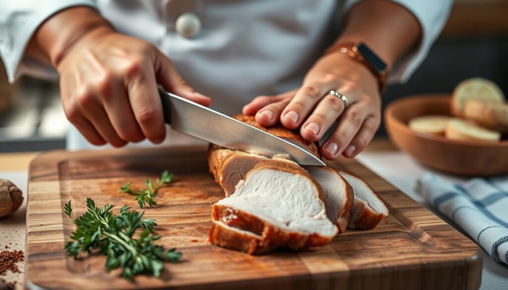 trimming pork tenderloin