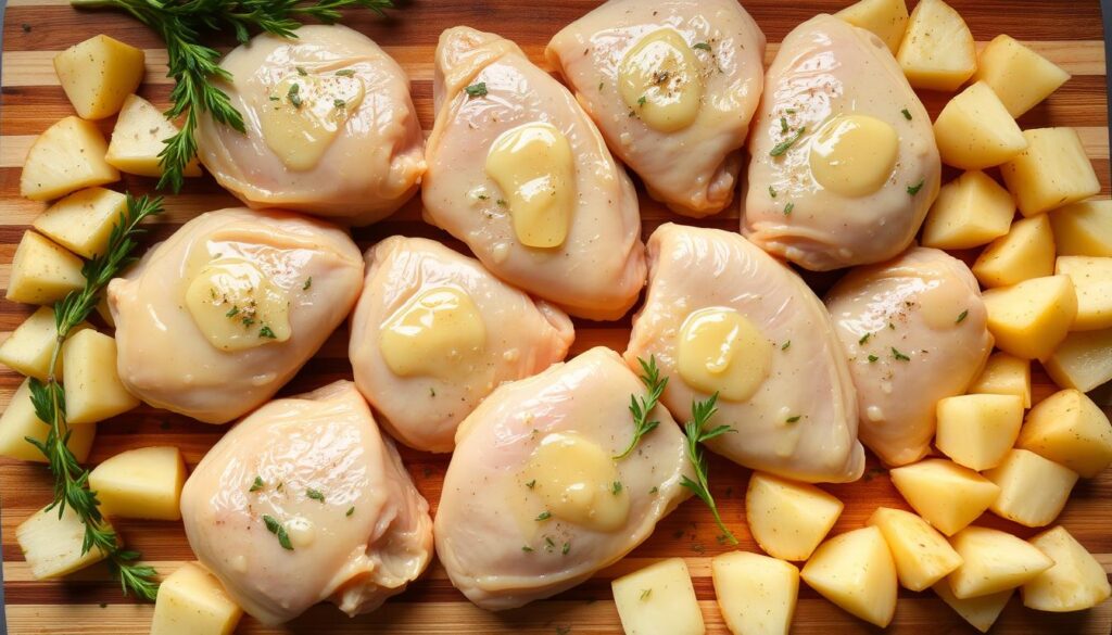 uniform chicken pieces